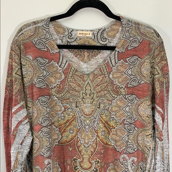 Studio Gem Q Women’s Plus Size 2XL Pullover 3/4 Sleeve Long Tunic Top Shirt - Picture 3 of 9